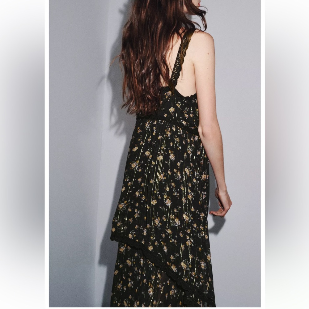 ZARA Woman Collection Floral Print Dress - Picture 4 of 9